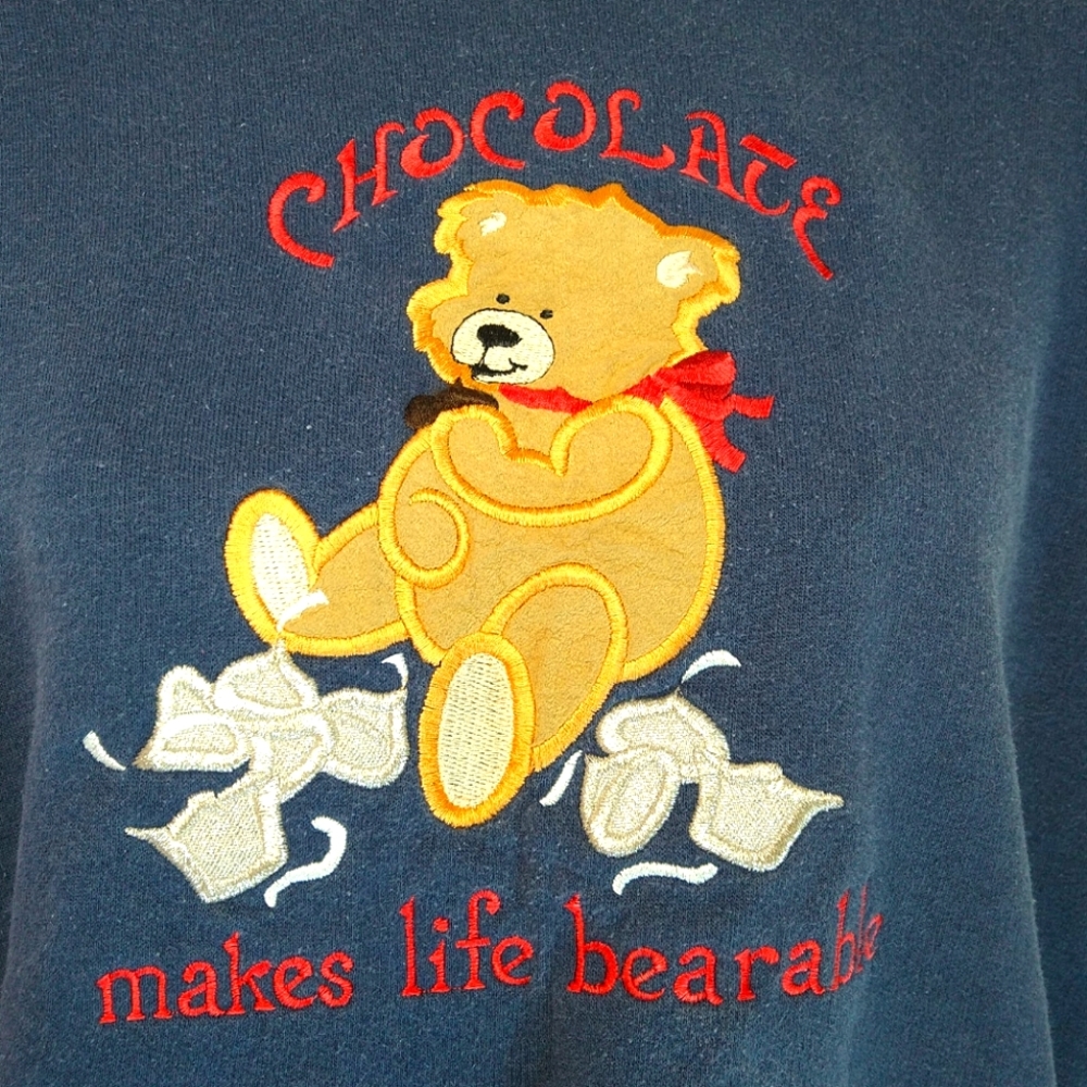 90's Vintage Teddy Bear Crewneck Sweatshirt Size L